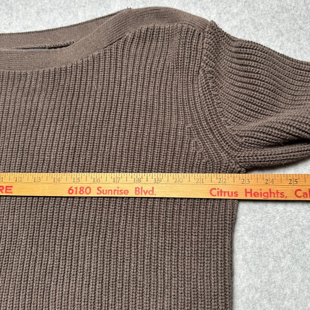 Quince Organic Cotton Fisherman Boatneck Sweater Heather Brown Medium LB10195 - Picture 7 of 9